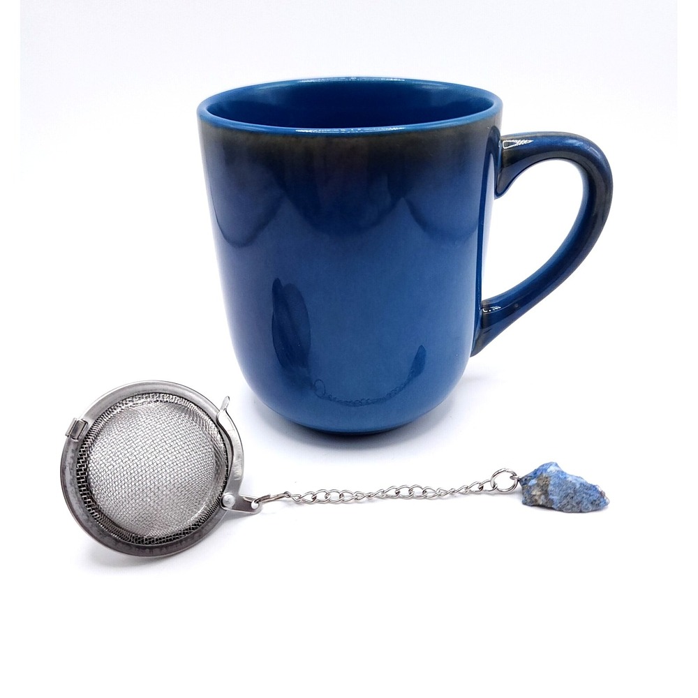 Royal Norfolk Blue Mug Tea Infuser Set Lapis Charm‎ Steel